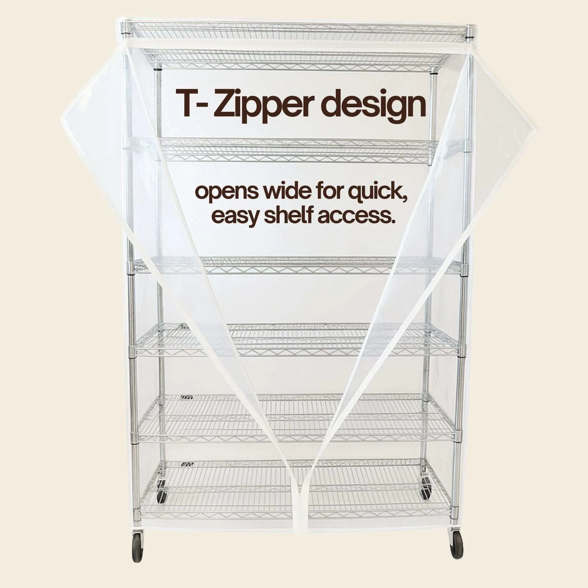 Storage Shelving Unit Cover, fits racks 48"W x 24"D x 72"H All Clear See Through PVC - Image 6