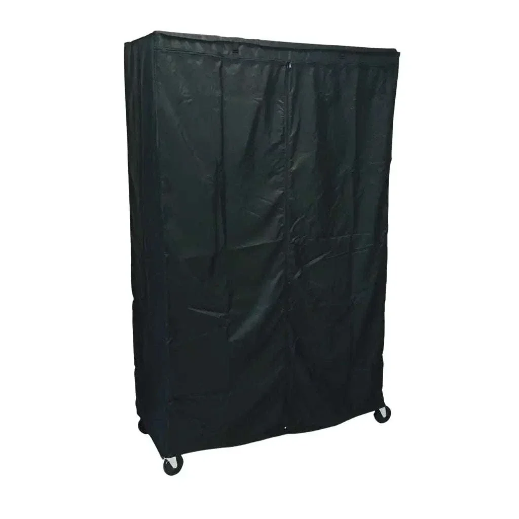 Storage Shelving Unit Cover, fits racks 48"W x 24"D x 72"H in Black