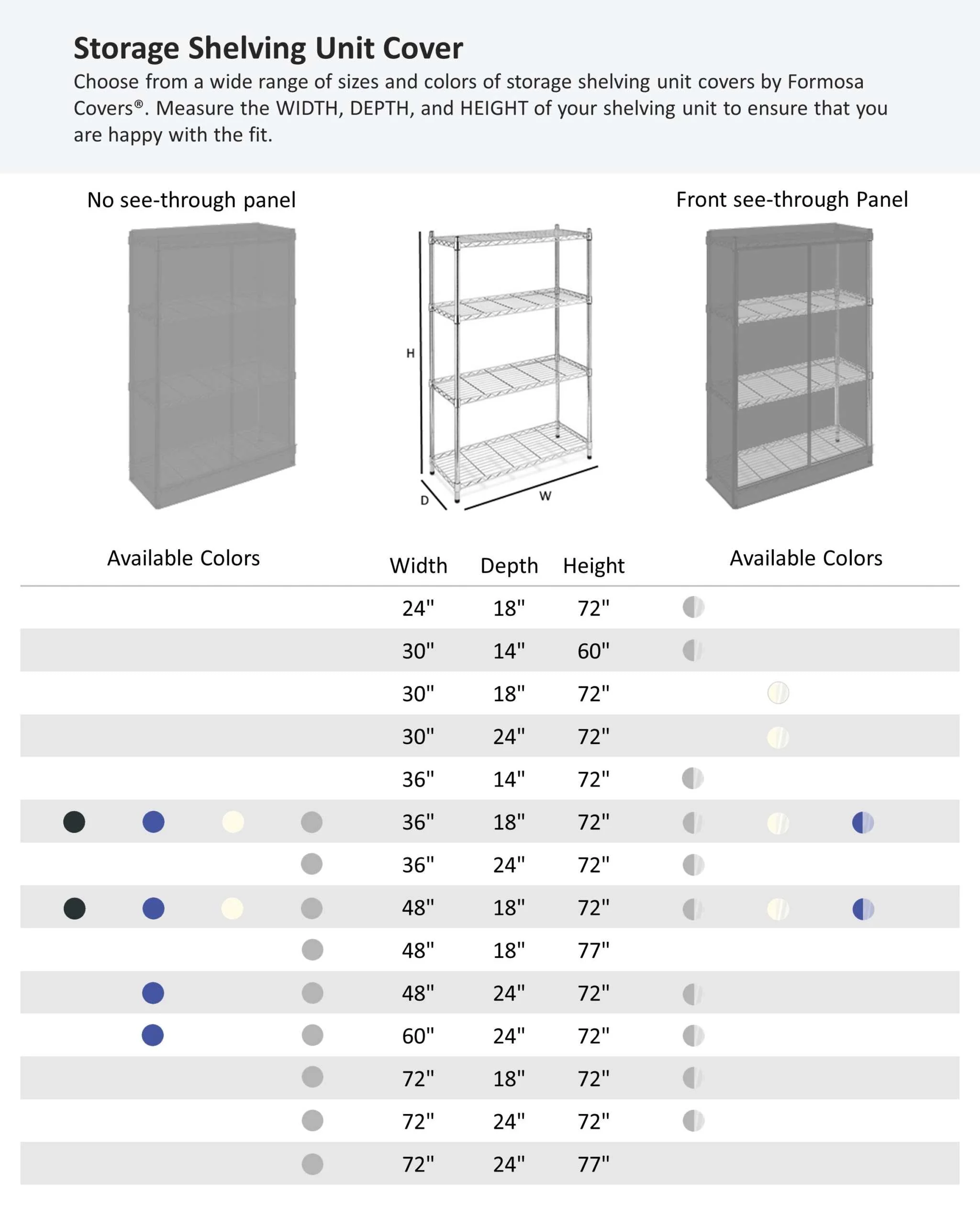 Storage Shelving Unit Cover, fits racks 48"W x 24"D x 72"H one side see through panel in Grey - Image 8