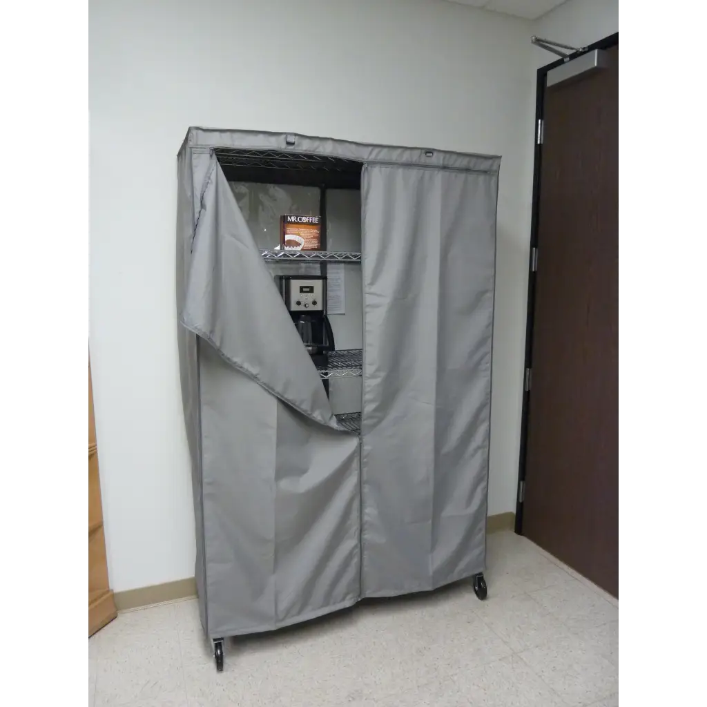 Storage Shelving Unit Cover, fits racks 60"W x 18"D x 72"H in Grey - Image 6