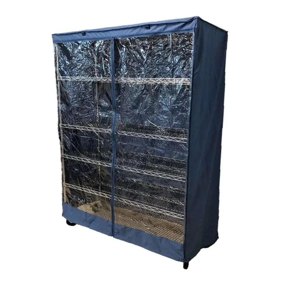 Storage Shelving Unit Cover, fits racks 60"W x 24"D x 72"H one side see through panel in Dusty Blue - Image 5