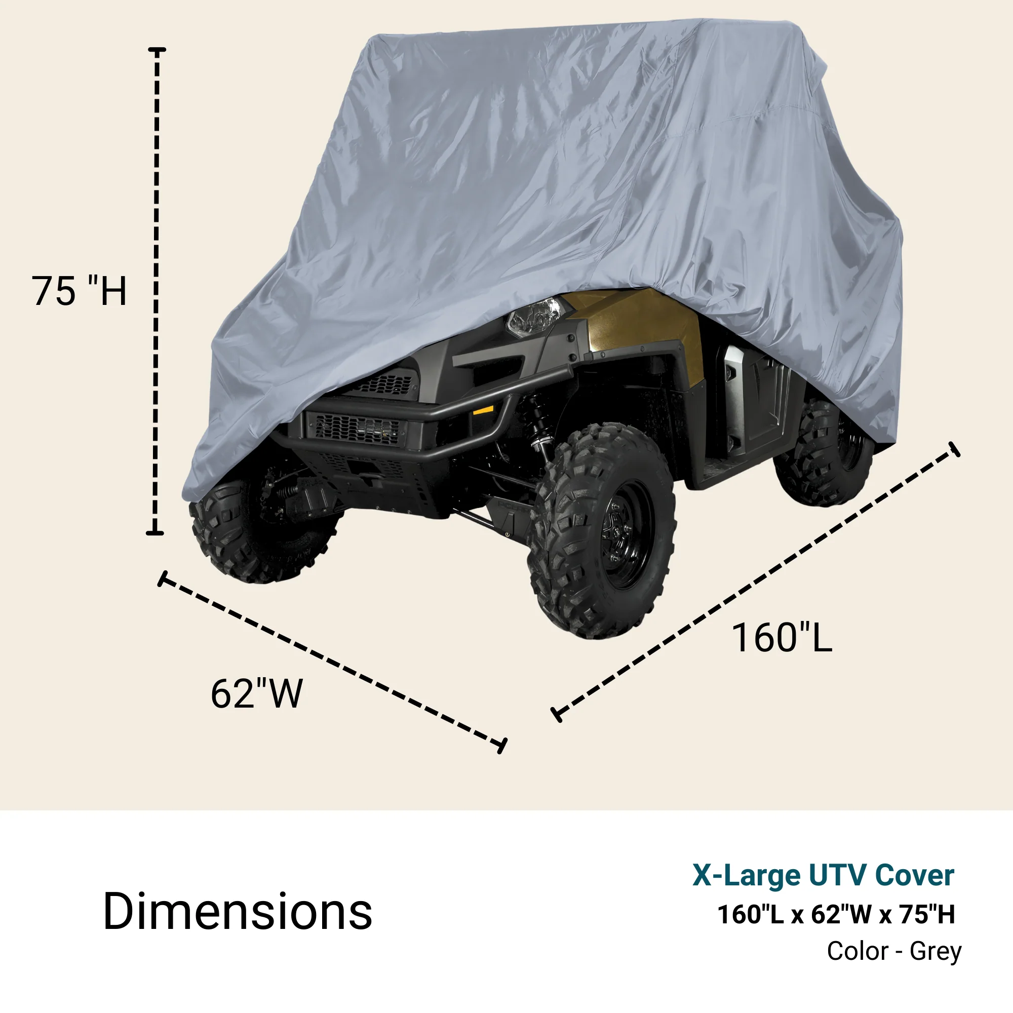 UTV Cover - Extra Large  160" L x 62" W x 75"H - Image 2